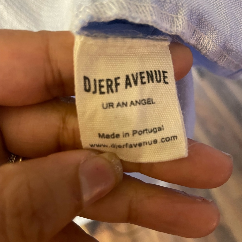 Djerf Avenue Organic Cotton Button Up Shirt Light Blue Oversized XL Portugal - Picture 14 of 15